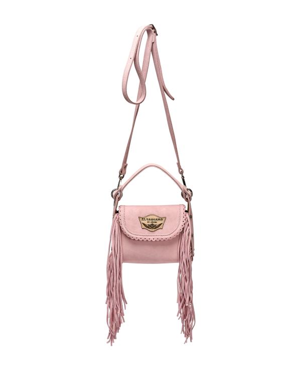 BORSETTA IN PELLE CON FRANGE DARIA SILVERSTONE ROSA